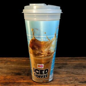 Dunkin’ Donuts 3DHologram Promo Coffee Cup Mug 2014 Plastic w Lid 24 Ounce